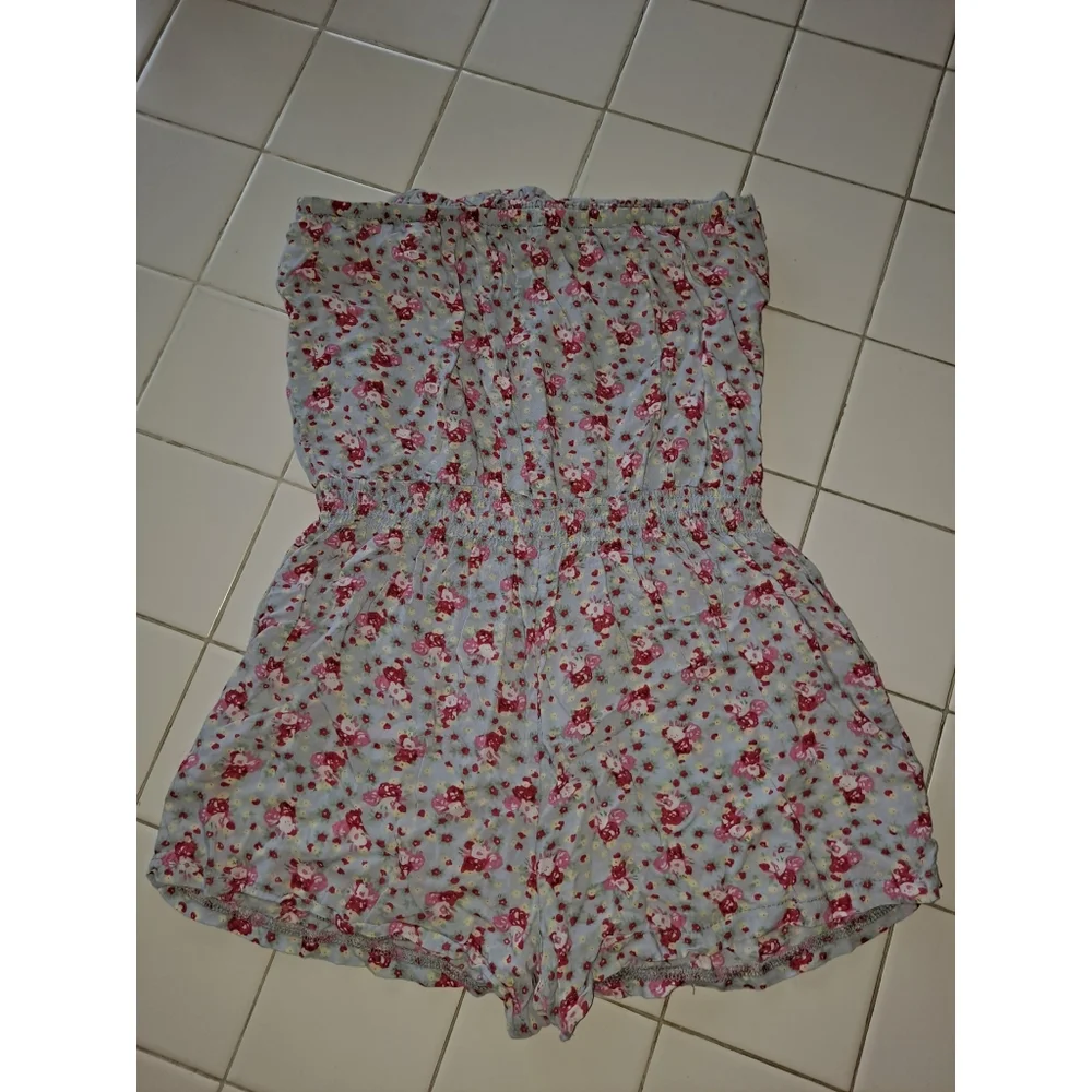 Women’s Strapless romper shorts summer pool beach sport party ruffle athleisure